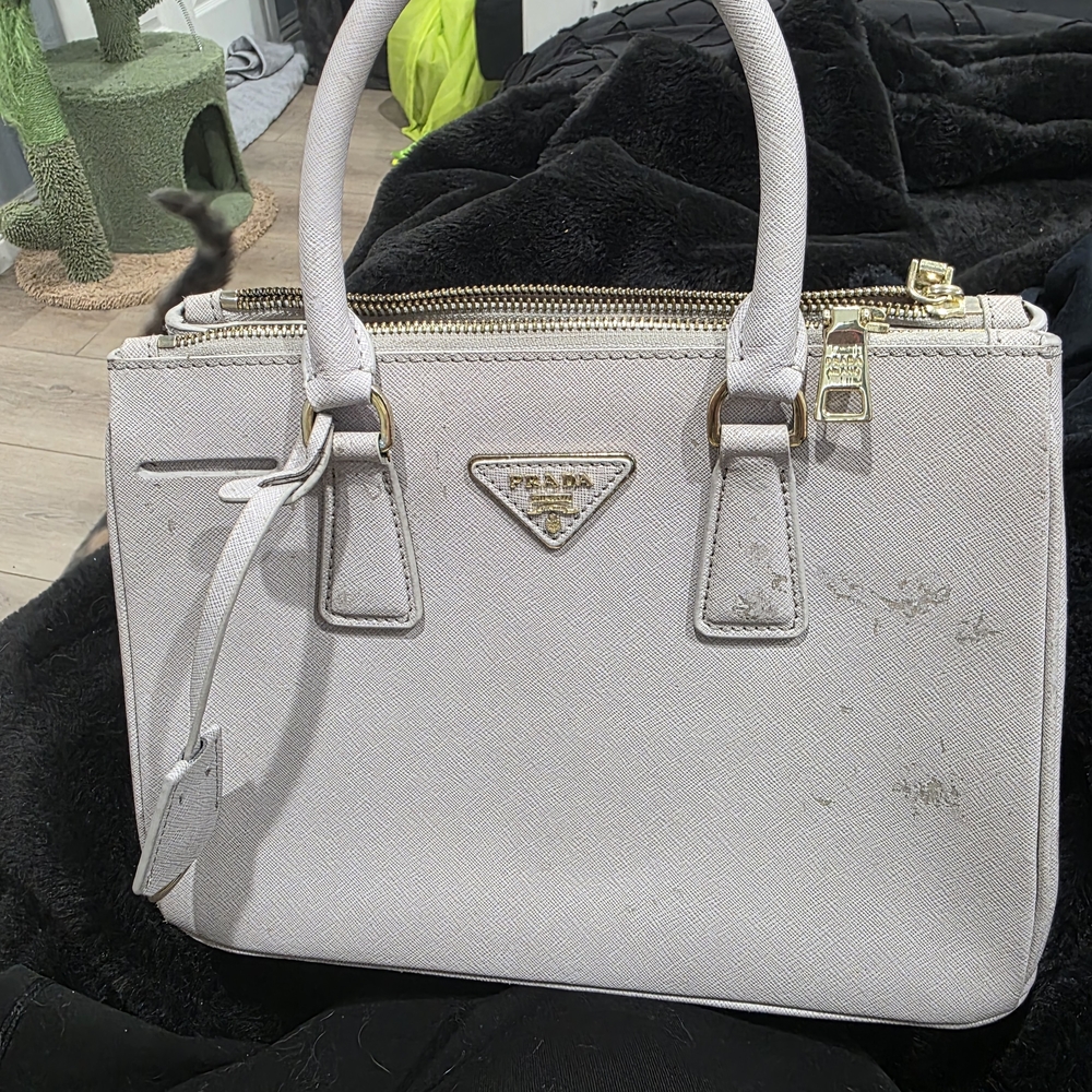 Prada Cream Leather Satchel